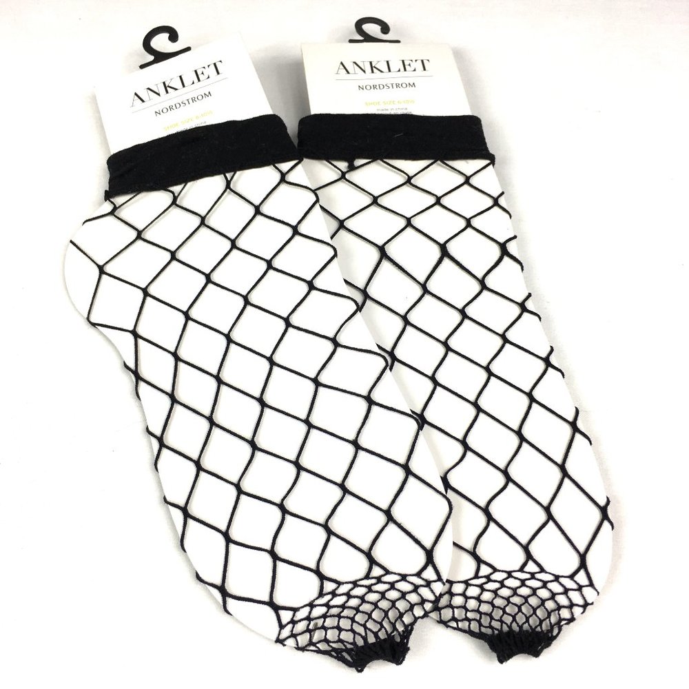 NWT 2 Pair Lot Nordstrom Fishnet Socks.